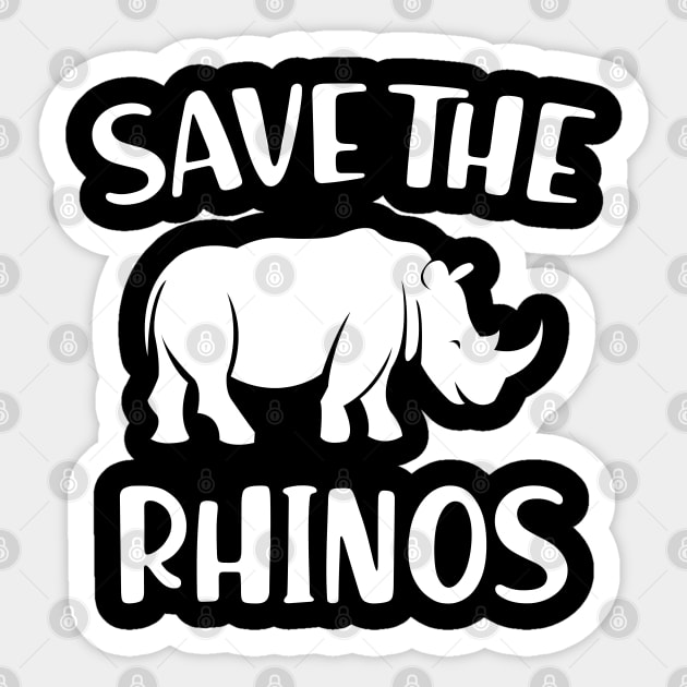 Rhino - Save the rhinos Sticker by KC Happy Shop